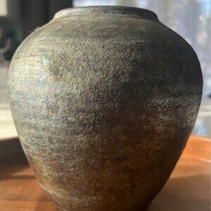 VINTAGE RAKU STUDIO POTTERY VASE -SIGNED CLAYTON